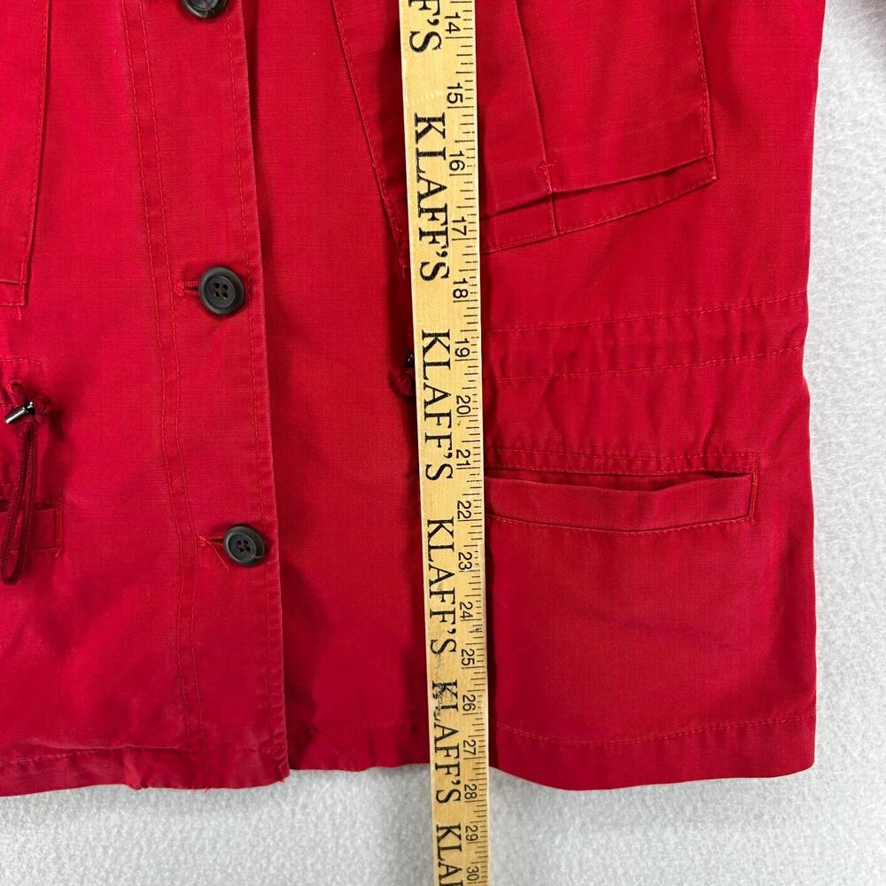 GAP Jacket Womens M Twill Field Safari Utility Button Front Cotton Red - Picture 10 of 11